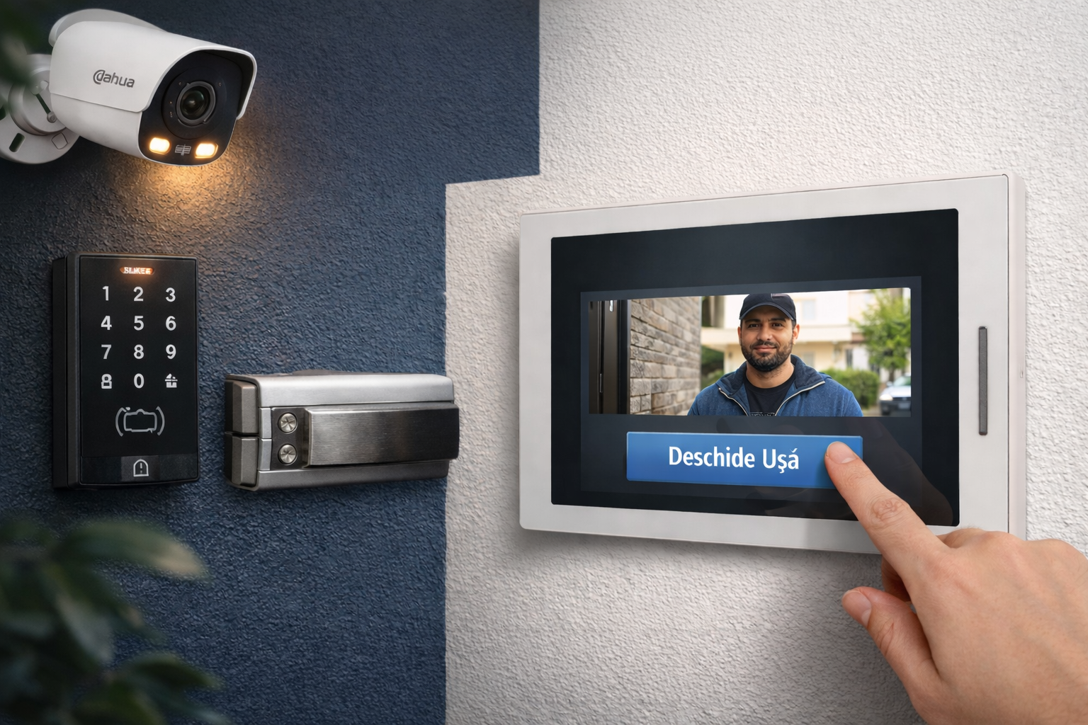 Sistem control acces inteligent cu Home Assistant și cameră Dahua Full Color – Deschidere ușă de pe tabletă pentru bloc sau casă